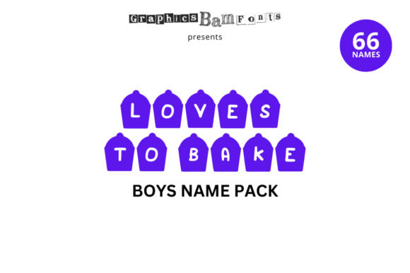 Baking Loving 66 Boys Name Pack & Crafts