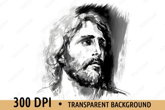 Christ Portrait PNG Abstract Sketch Art and Illustrations