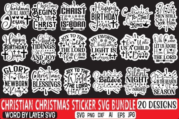 Christian Christmas Sticker SVG Bundle