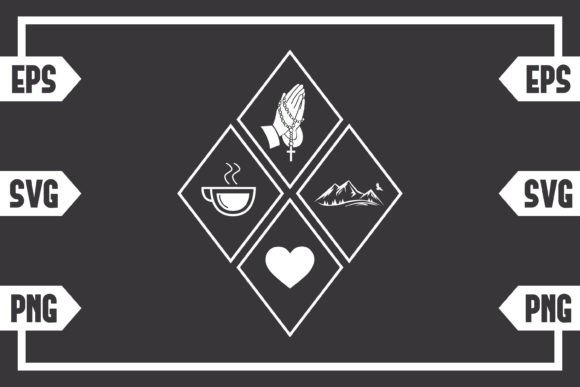 Coffee Jesus Heart and Mountain Crafts