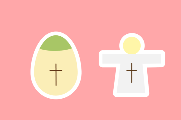 Easter Christian Cross Icon Stickers and Crafts