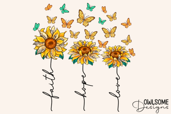 Faith Hope Love Sunflower PNG & Crafts