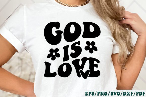 God is Love Retro Svg for Crafts
