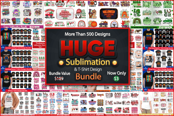 Huge Sublimation T-Shirt Design Bundle