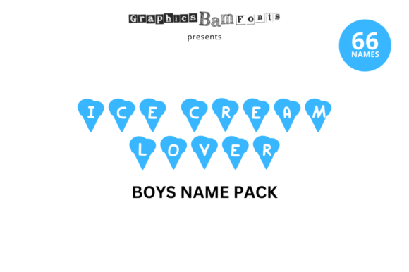 Ice Cream Loving 66 Boys Name Pack & Crafts