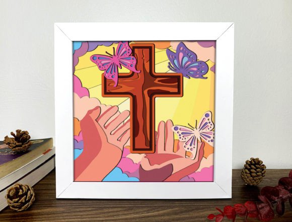 Jesus Shadow Box Svg, Religious Design