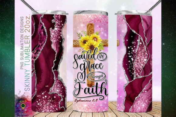 Saved by Grace Through Faith PNG Tumbler and Crafts