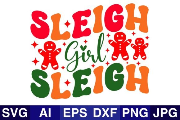 Sleigh Girl Sleigh Christmas Svg Design for Crafts